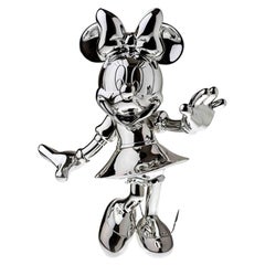 En stock à Los Angeles, figurine de Minnie Mouse en argent métallique, sculpture Pop