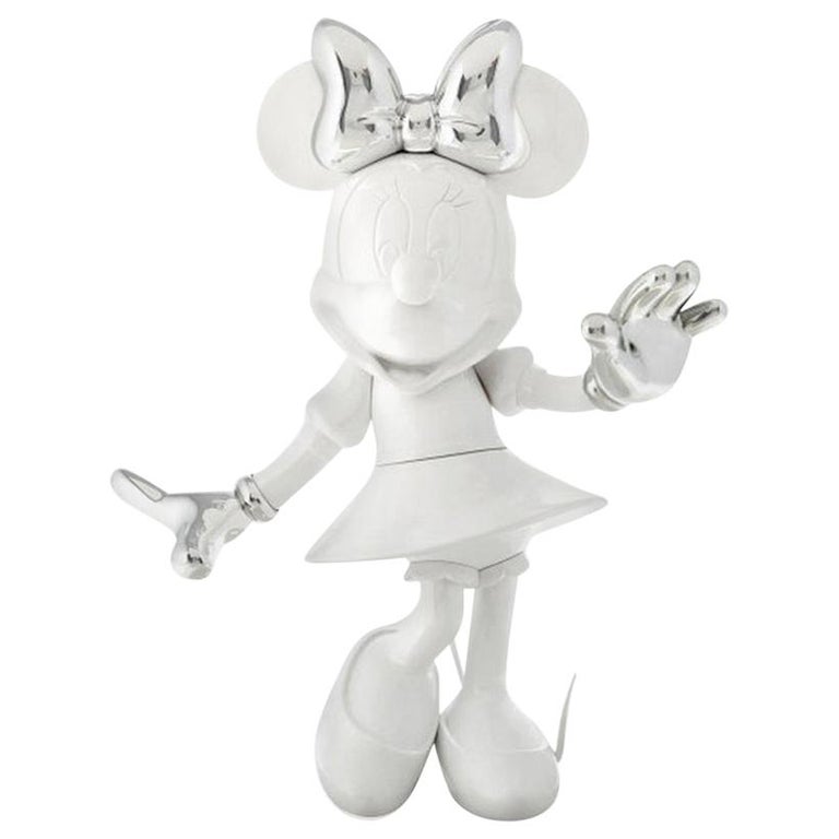 In Stock in Los Angeles, Minnie Mouse White and Silver, Pop Sculpture  Figurine For Sale at 1stDibs