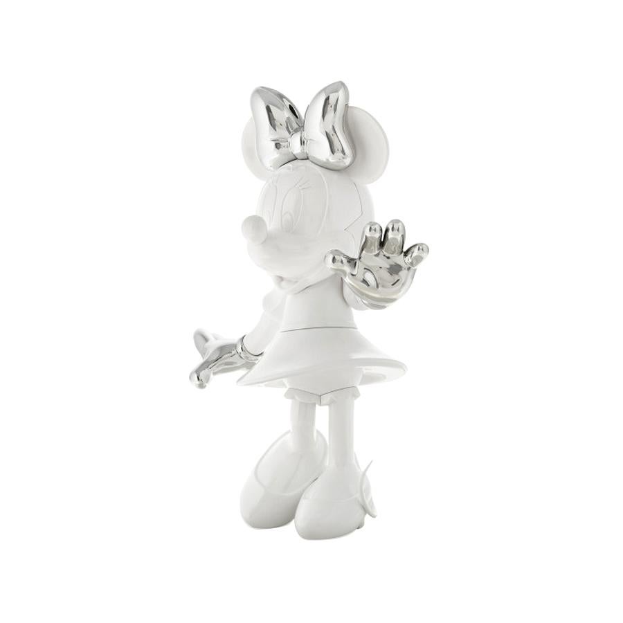 Modern In Stock in Los Angeles, Minnie Mouse White & Silver, Pop Sculpture Figurine For Sale