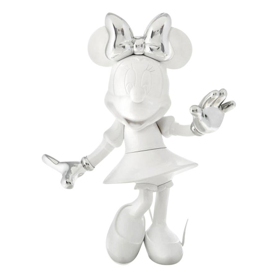 In Stock in Los Angeles, Minnie Mouse White / Silver, Pop Sculpture Figurine