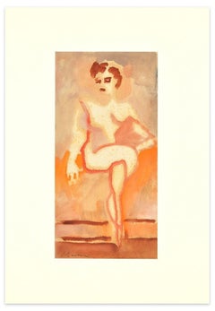 Sitting Sensual Woman - Mixed Media by M. Maccari - 1957