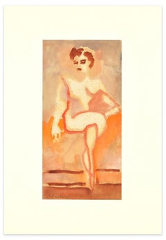 Sitting Sensual Woman - Mixed Media by M. Maccari - 1957