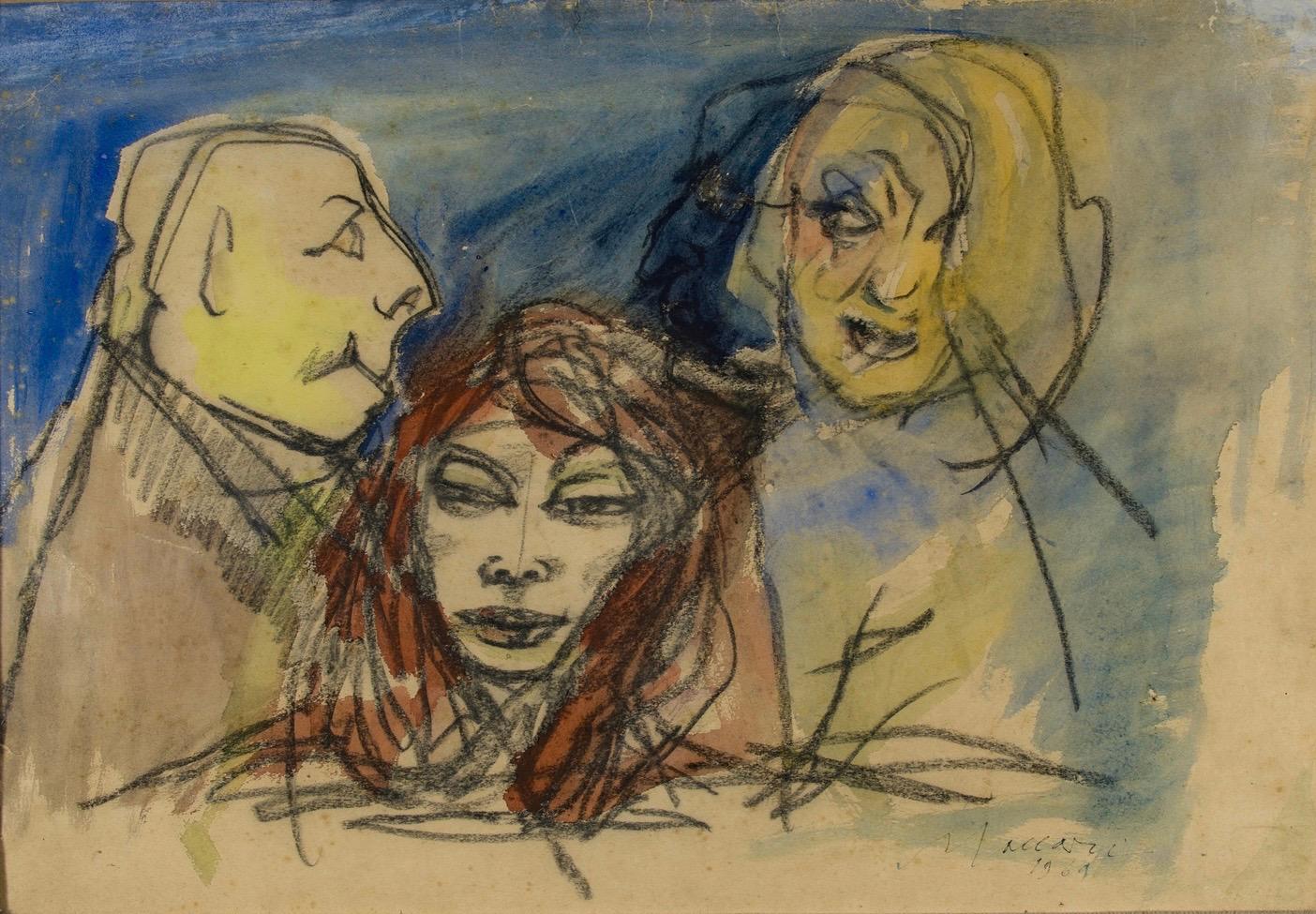 1960s Italian Signed Dated and Autenticated Painting For Sale 1