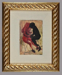 Couple in Love - Tempera by Mino Maccari - 1970s
