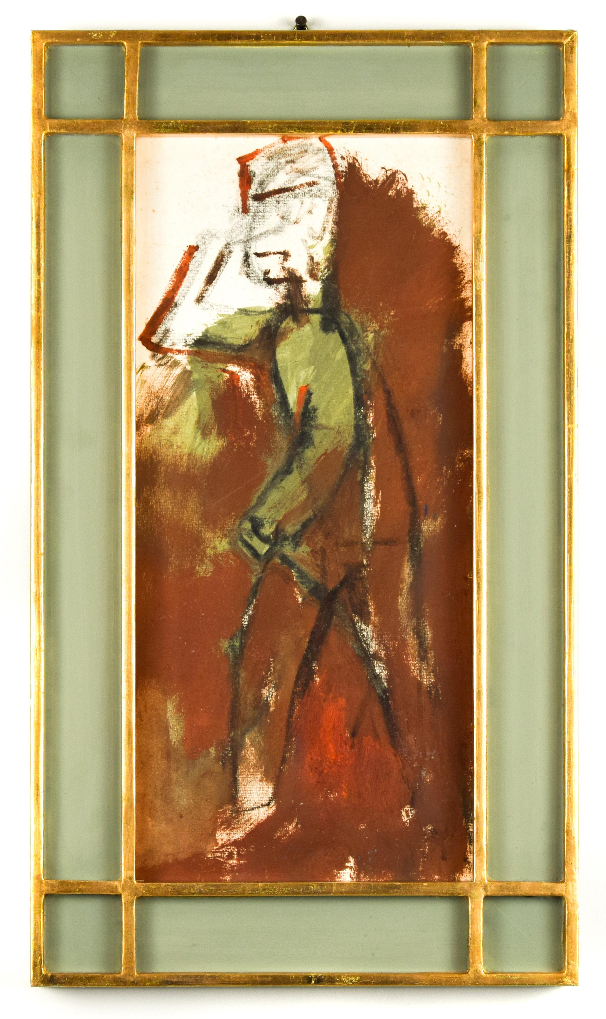 The Soldier - Original Tempera by M. Maccari - 1950s - Painting by  Mino Maccari