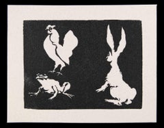 Vintage Animals - Linocut by Mino Maccari - 1951