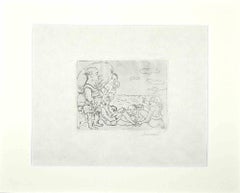 At the Sea - Etching by Mino Maccari - Mid-20th Century