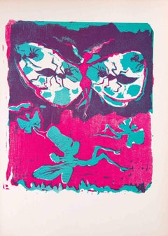 Donna burrosa - Linocut di Mino Maccari - 1951