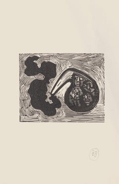 Dreamy - Original Woodcut on Paper by Mino Maccari - Mid-20th Century