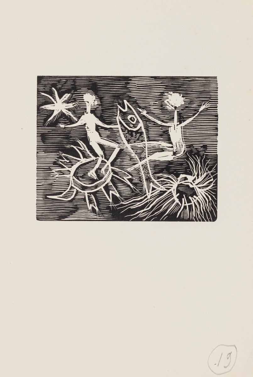 Dreamy - Original Woodcut on Paper by Mino Maccari - Mid-20th Century