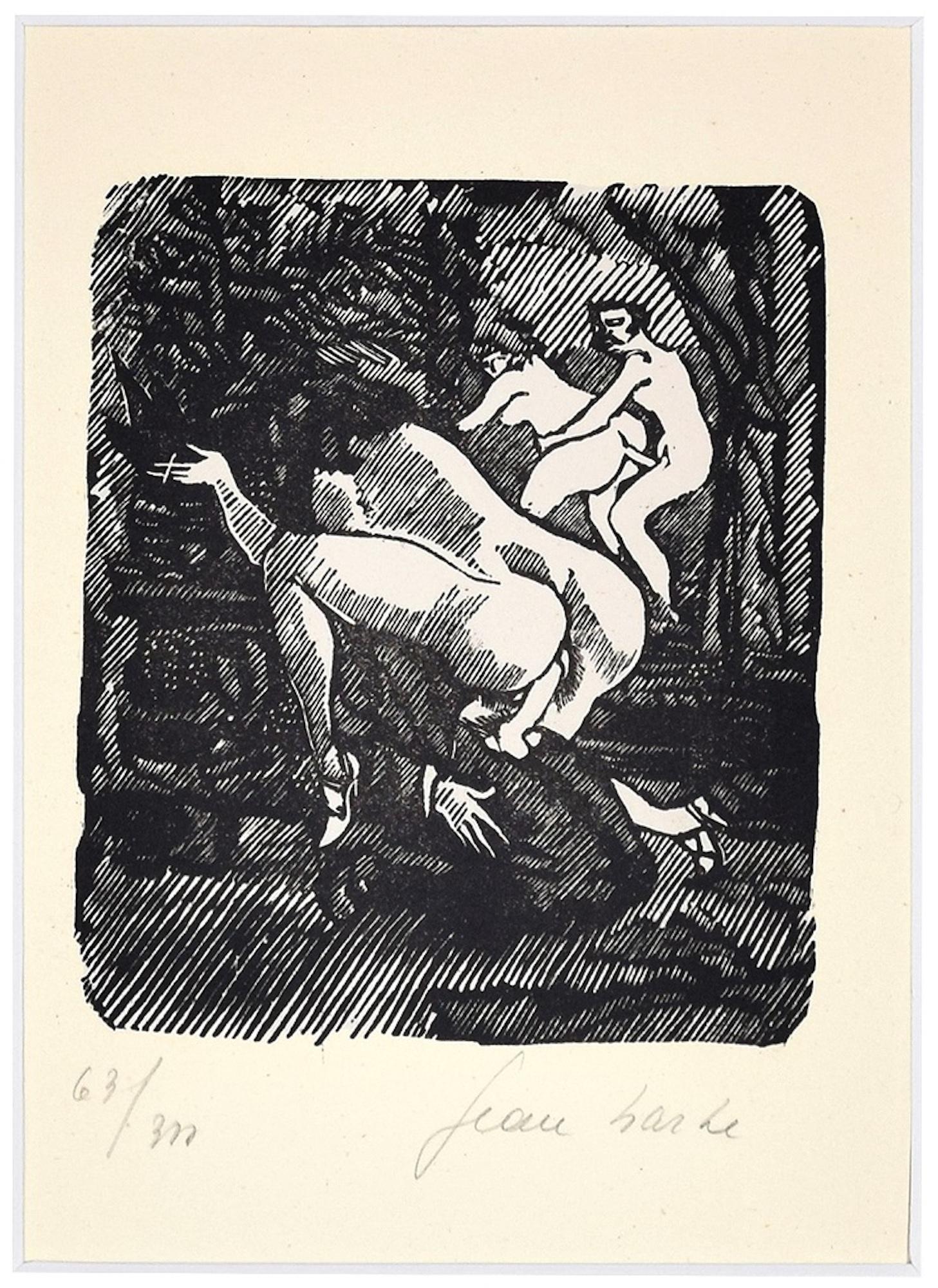 Erotism - Linocut on Paper by Jean Barbe / Mino Maccari - 1945