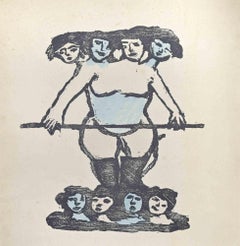 Figura - Linograbado de Mino Maccari - Mediados del siglo XX