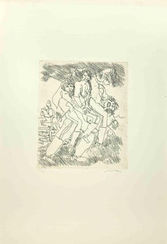 Figures - Etching by Mino Maccari - Mid-20th Century