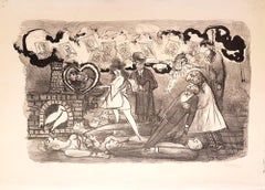 Funeral Love - Original Lithograph by Mino Maccari - 1967