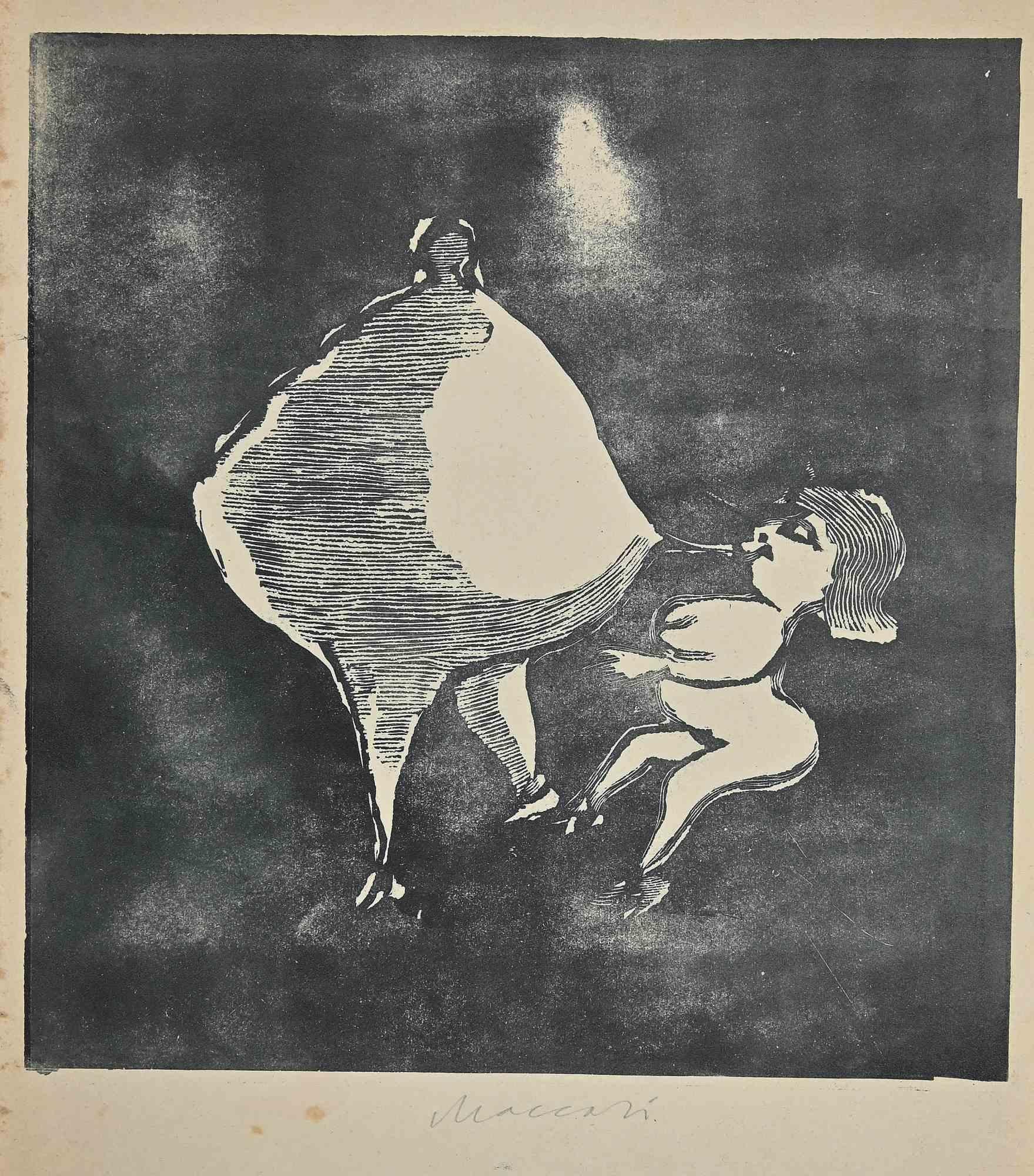 Human Shapes est une œuvre d'art réalisée par Mino Maccari (1924-1989) au milieu du 20e siècle.

Linogravure sur papier. Signé à la main en bas.

Bon état avec de légères rousseurs.

Mino Maccari (Sienne, 1924-Rome, 16 juin 1989) est un écrivain,