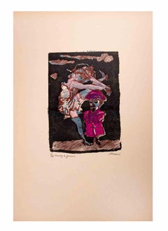 La Femme – Holzschnitt von Mino Maccari – Mitte des 20. Jahrhunderts