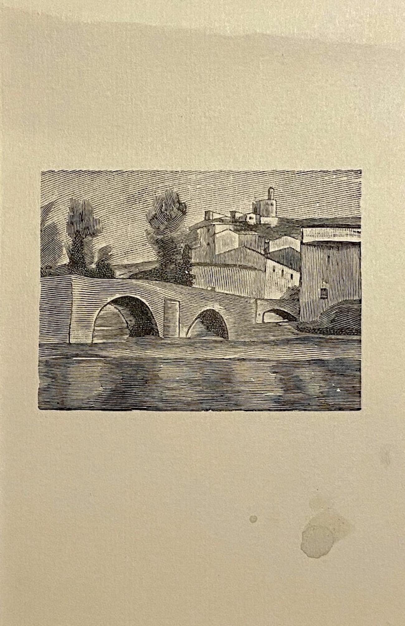 Landscape ist ein originelles modernes Kunstwerk des italienischen Künstlers Mino Maccari (Siena, 1898 - Rom, 1989) aus den 1950er Jahren.

Original-Zinkographie auf Elfenbeinpapier. Bildabmessungen: 16 x 10 cm

Ausgezeichnete Bedingungen.