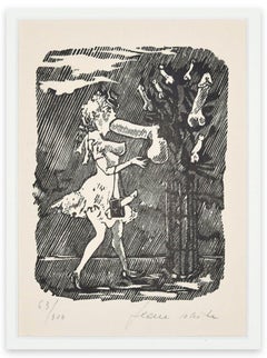 L'Arbre du Plaisir - Linocut on Paper by Jean Barbe / Mino Maccari - 1945