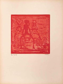 Life - Woodcut by Mino Maccari - Mid-20th Century
