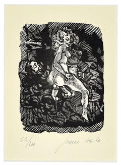 Ménage à Trois - Linocut on Paper by Jean Barbe / Mino Maccari - 1945