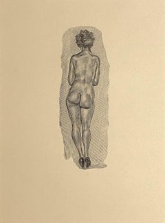 Nude of Woman - Original Zincography by Mino Maccari - 1950s