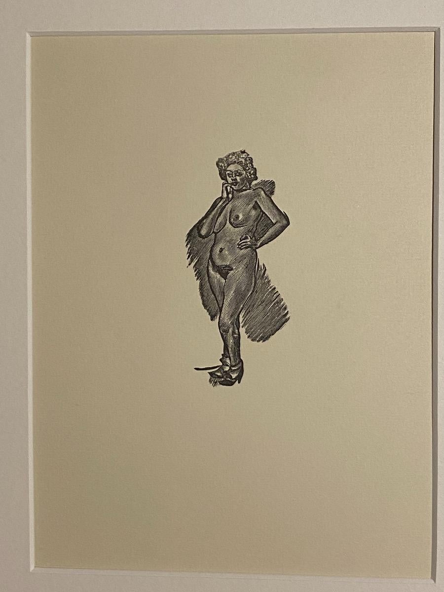 Akt einer Frau – Zinkographie von Mino Maccari – 1950er Jahre
