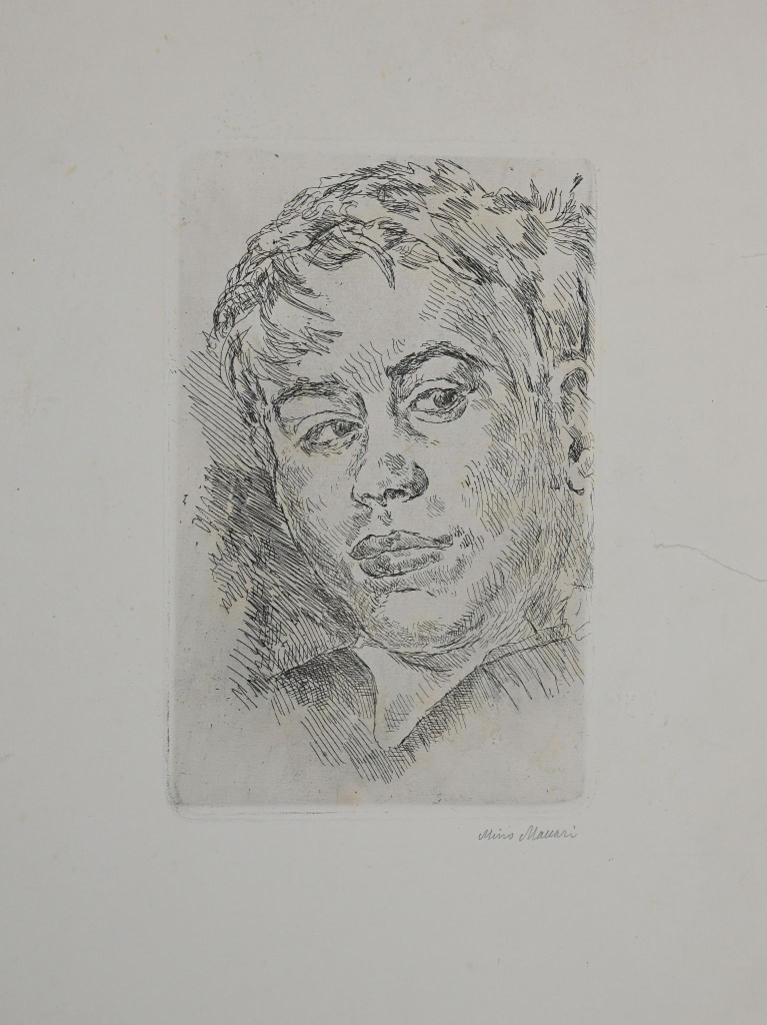 Portrait 1930/35 is an original etching realized by Mino Maccari (1930-1935).

The artwork is in good conditions, except for worn paper on the margins.  Image Dimensions: 25x16 cm.

Hand-signed on the lower right corner, cat: Meloni n. 925, pencil