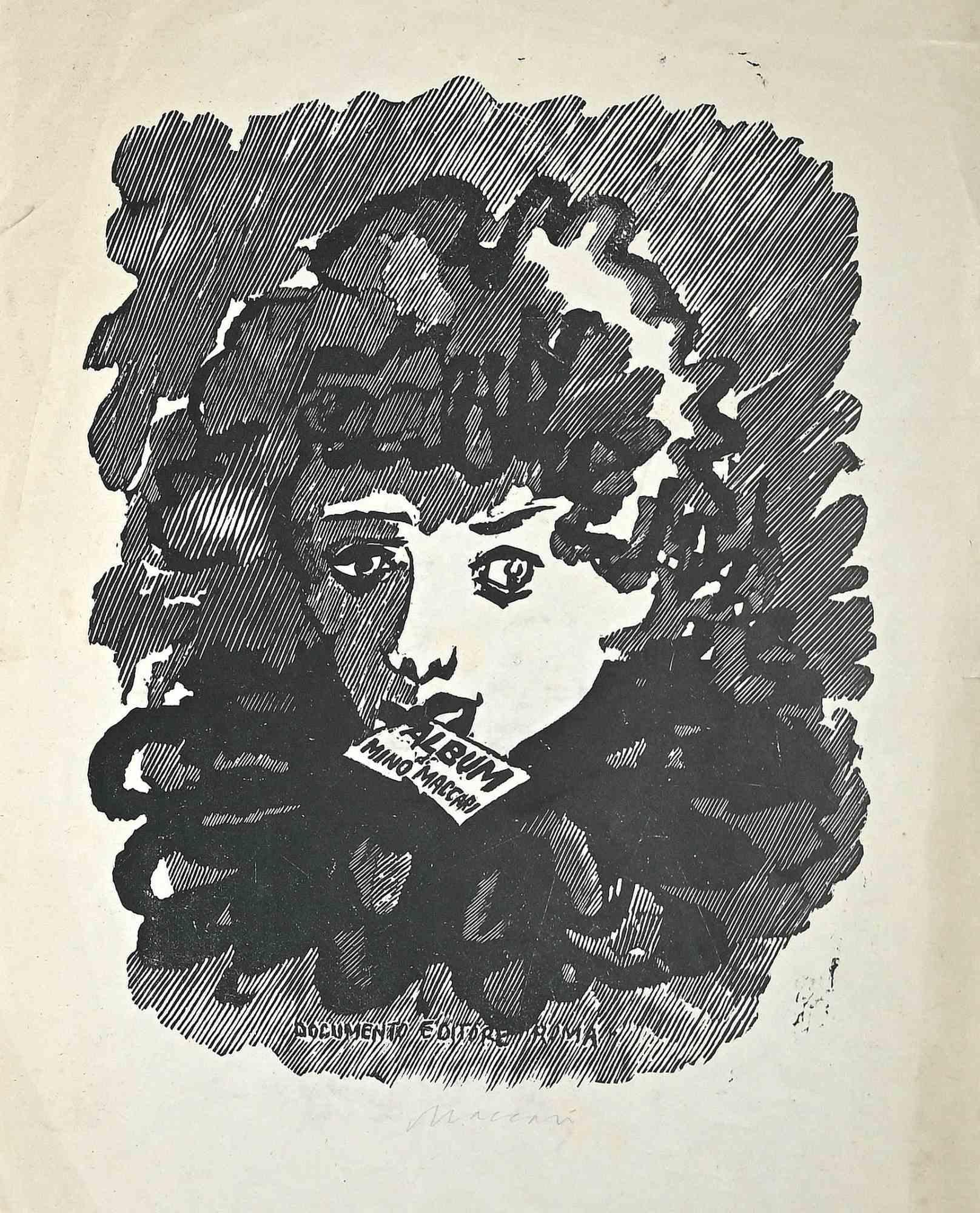 Portrait is an original print realized by Mino Maccari in Mid-20th Century.

Beautiful black and woodcut print on ivory-colored paper. Included a passport: 49 x 34 cm.

Good condition on a yellowed paper.

Hand-signed by the artist with