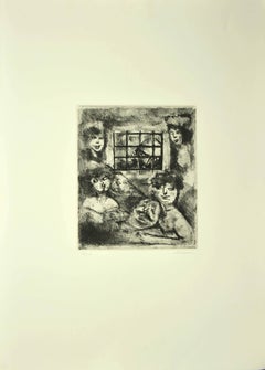Prisoners, gravure originale de Mino Maccari - 1964