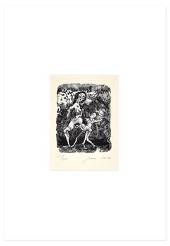 Soddisfazione - Linoleografia su carta di Jean Barbe / Mino Maccari - 1945