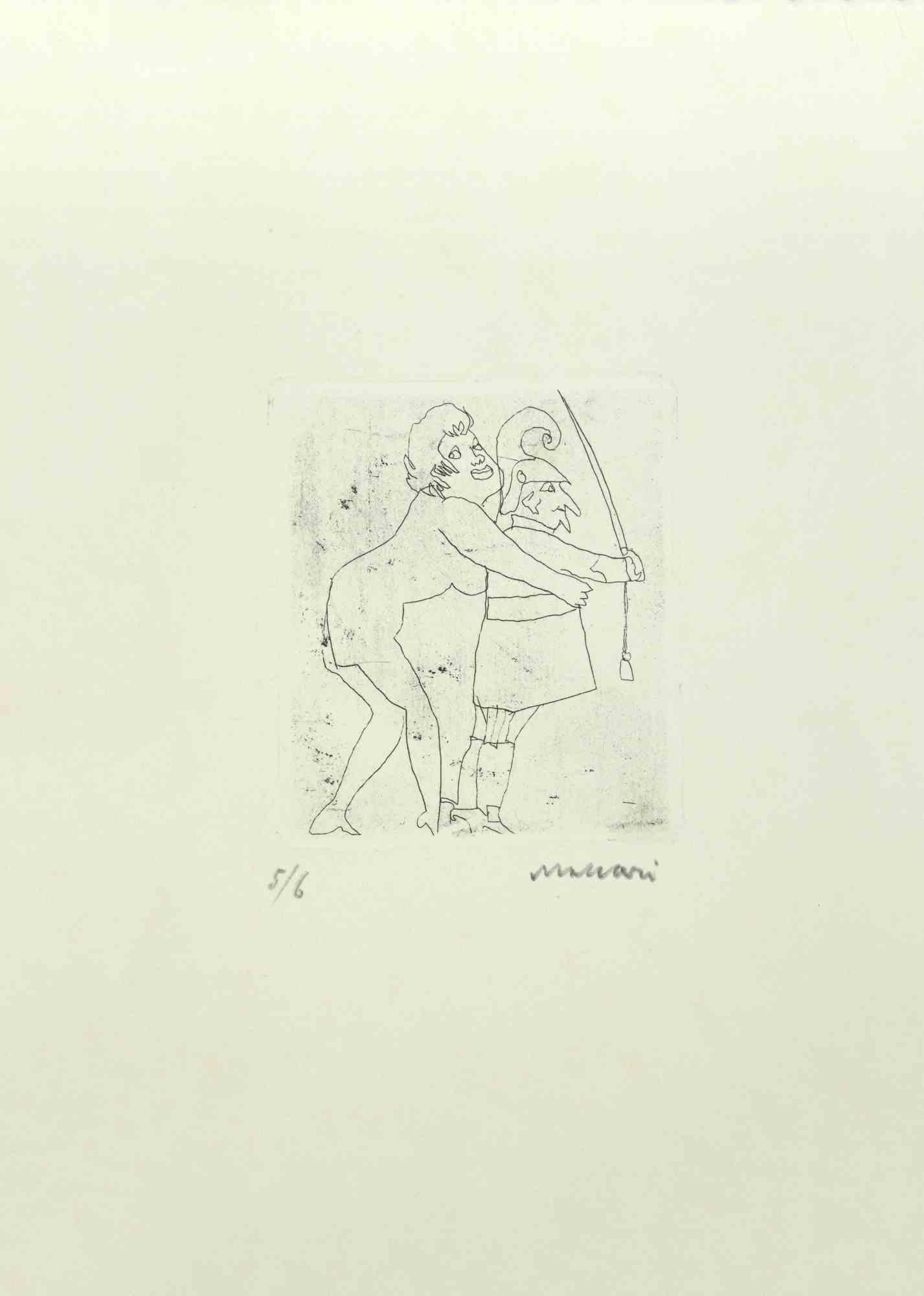 Seduction is an Etching and Drypoint realized by Mino Maccari in the Mid-20th Century.

Hand-signed in the lower right part.

Numbered. Edition,5/6.

Good conditions.

Mino Maccari (Siena, 1924-Rome, June 16, 1989) was an Italian writer, painter,