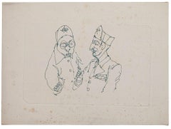 Self-portrait - Gravure originale sur papier de Mino Maccari - 1930