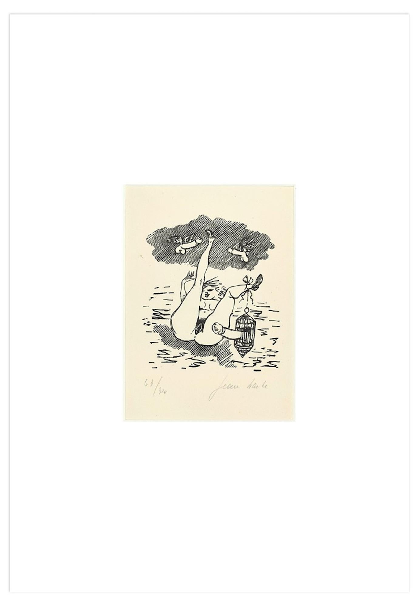 Sexual Desire - Linocut on Paper by Jean Barbe / Mino Maccari - 1945 For Sale 1