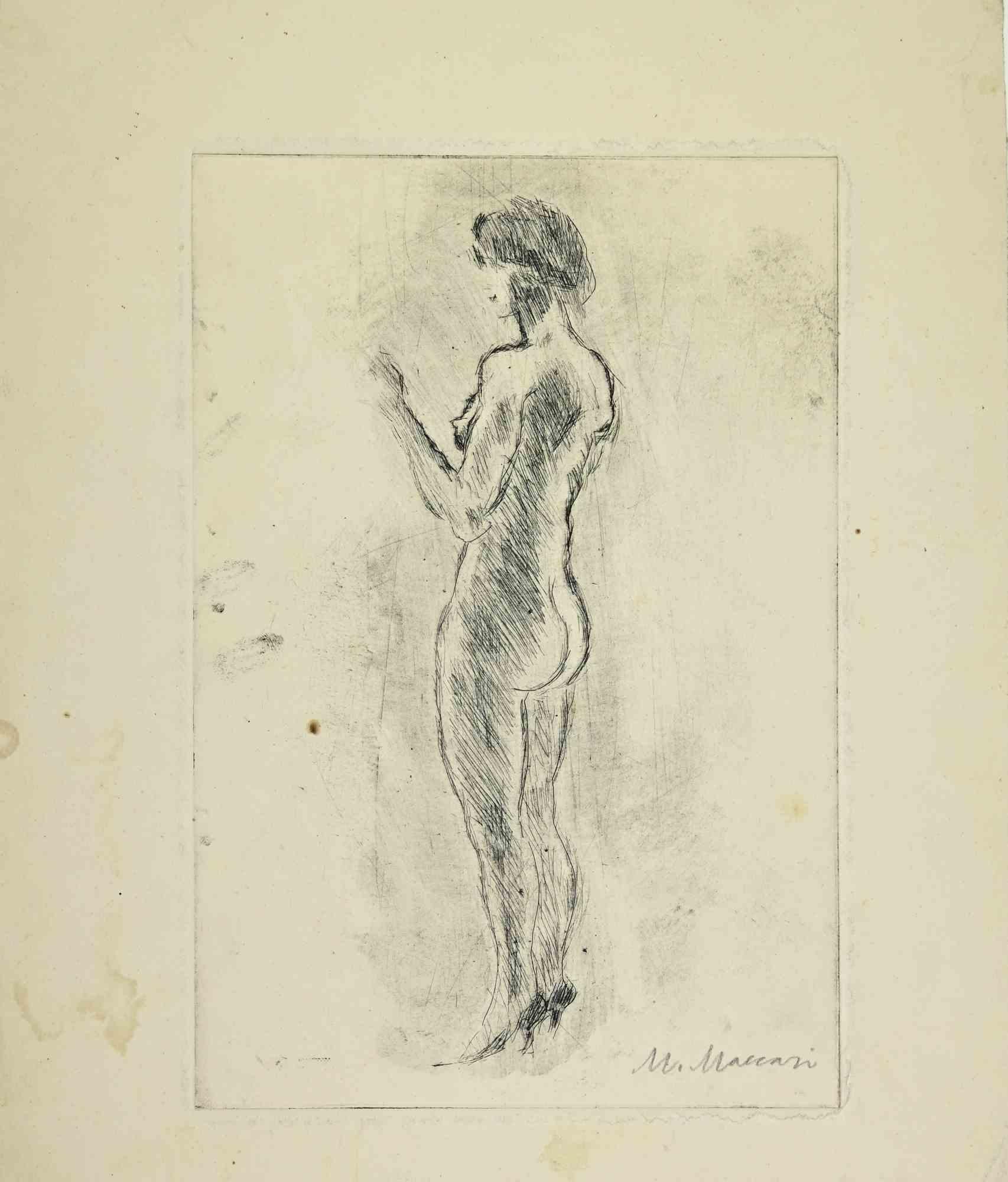 Standing Nude is an artwork realized by Mino Maccari  (1924-1989) in the 1930s.

Drypoint etching print on paper.

Hand-signed by the artist.

Good conditions an aged.