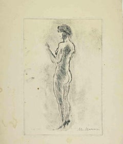 Nudo in piedi - Acquaforte di Mino Maccari - 1930