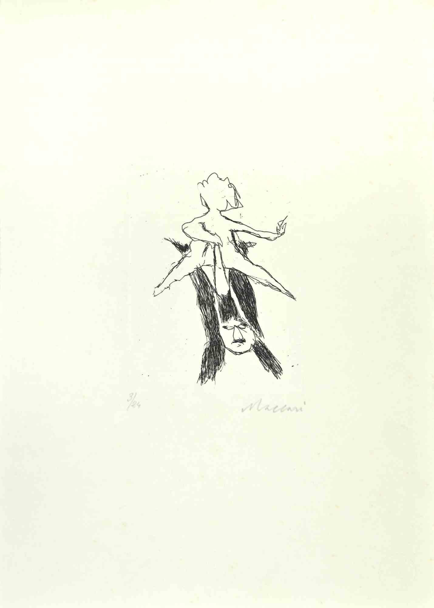 The Dance  is an Etching and Drypoint realized by Mino Maccari in the Mid-20th Century.

Hand-signed in the lower right part.

Numbered. Edition,3/24.

Good conditions.

 

Mino Maccari (Siena, 1924-Rome, June 16, 1989) was an Italian writer,
