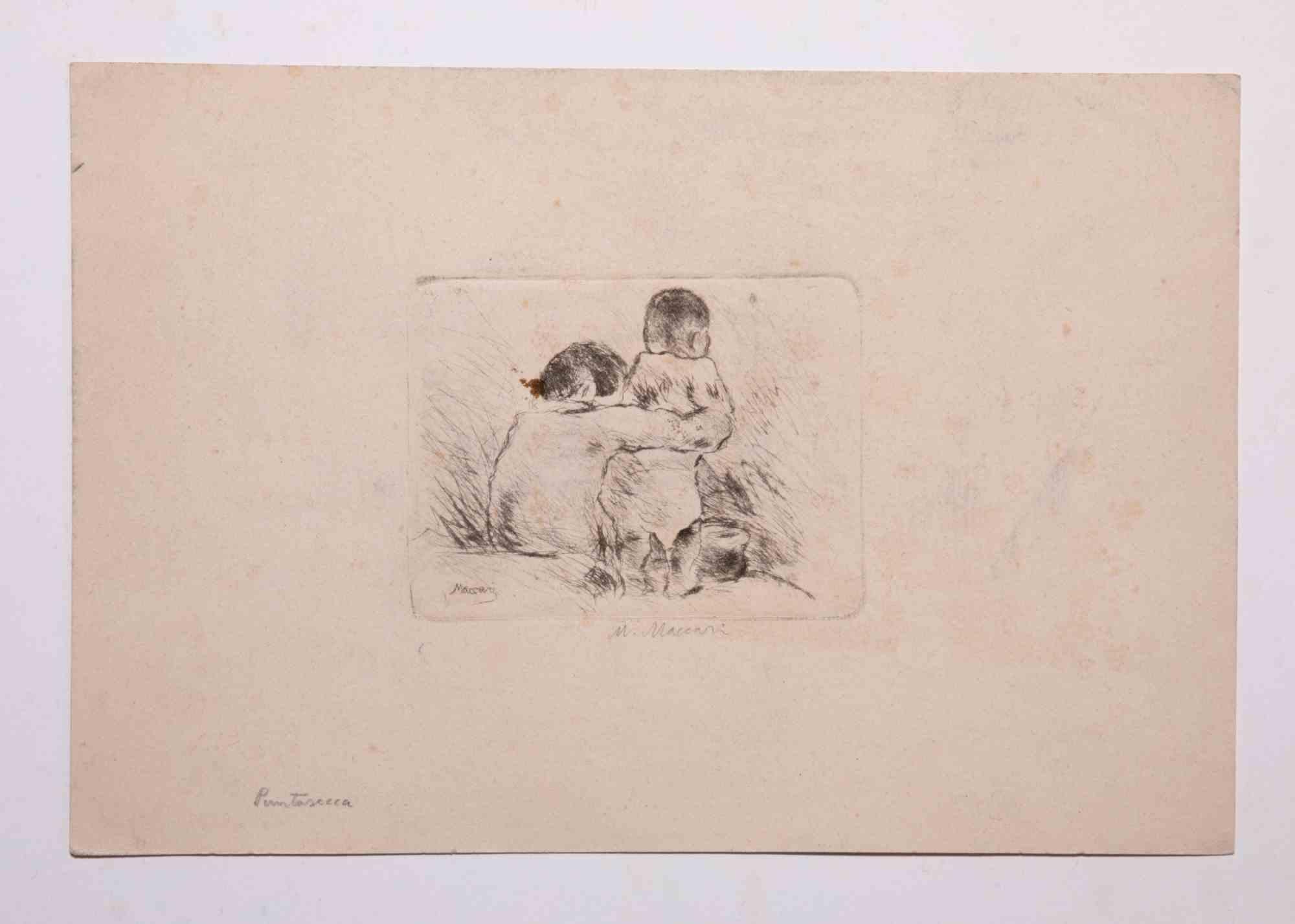 The Dressing is an original Etching and Drypoint Print realized by Mino Maccari in 1925.

Hand-signed in pencil.

Good condition with diffused foxing.

Mino Maccari (1898-1989) was an Italian writer, painter, engraver and journalist, winner the