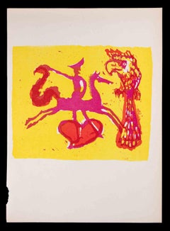 Der Pferdetrainer – Linolschnitt von Mino Maccari – 1951