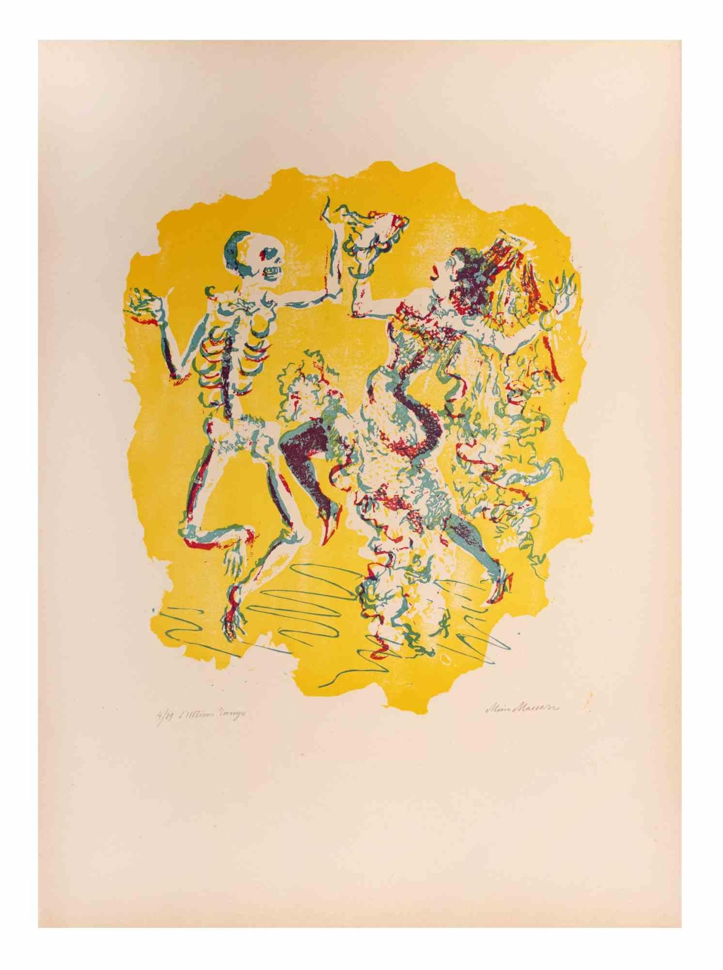 El Último Tango es una obra de arte realizada por Mino Maccari (1924-1989) a mediados del siglo XX.

Xilografía coloreada sobre papel. Firmado a mano en la parte inferior, ejemplares numerados 4/89 y titulado en el margen izquierdo.

Buenas