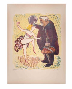 The Point of Contact – Holzschnittdruck von Mino Maccari – Mitte des 20. Jahrhunderts