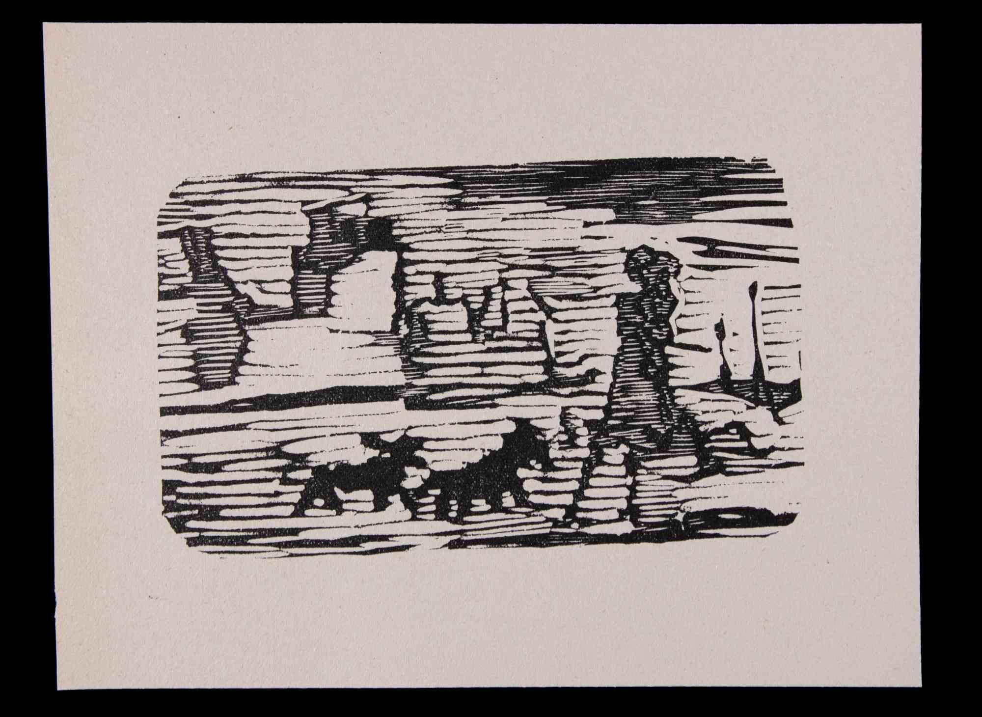 The Walk is an original Linocut Print realized by Mino Maccari in 1951.

Very Good condition.

No Signature.

Mino Maccari (1898-1989) was an Italian writer, painter, engraver and journalist, winner the Feltrinelli Prize for painting on 1963. For