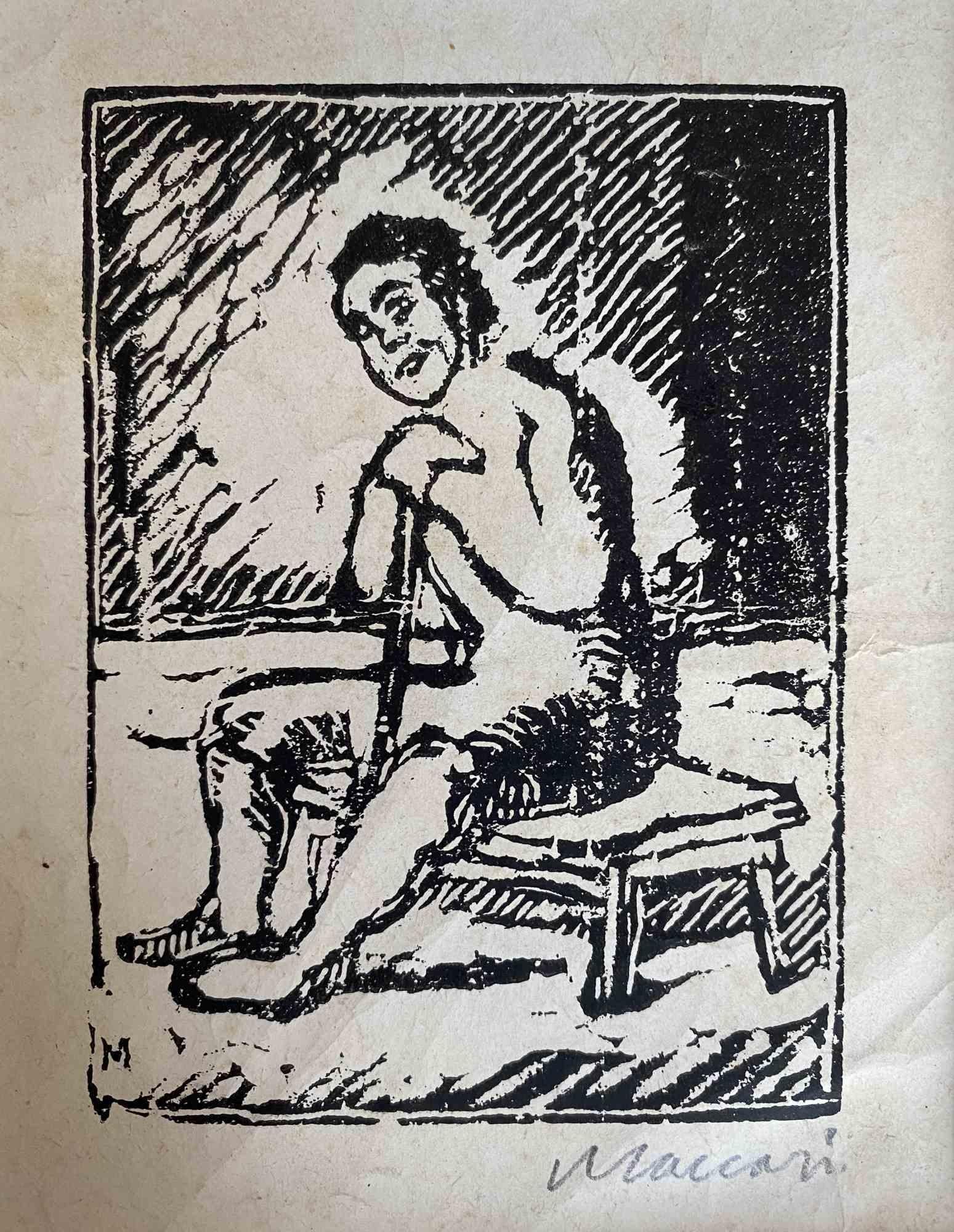 Waiting Man is a woodcut print on paper realized by Mino Maccari in 1926.

Hand-signed on the lower in pencil

Good conditions with minor foxing.

Mino Maccari (1898-1989) was an Italian writer, painter, engraver, and journalist, winner the