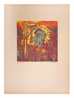 Vintage Western - Woodcut by Mino Maccari - Mid-20th Century