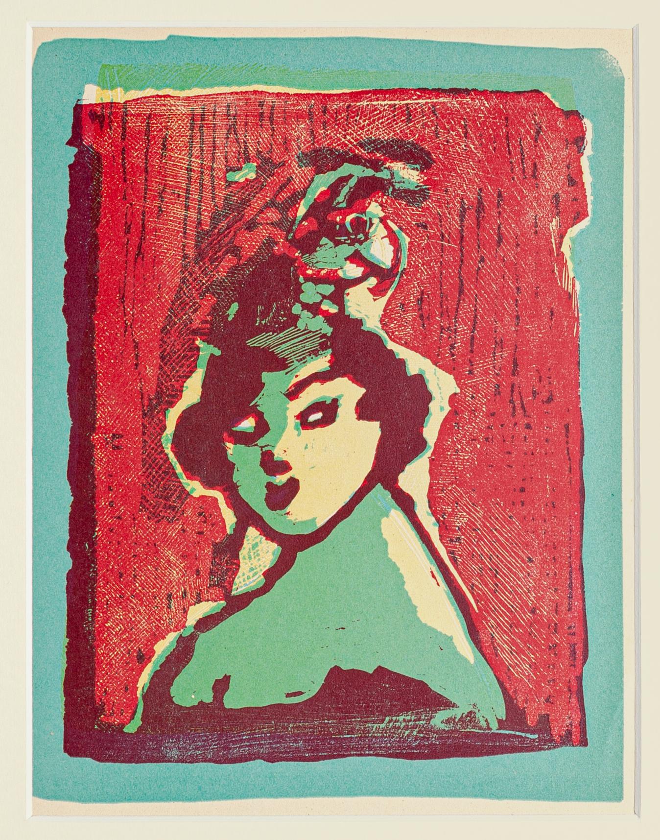 Woman - Woodcut by Mino Maccari - Mid 20th Century