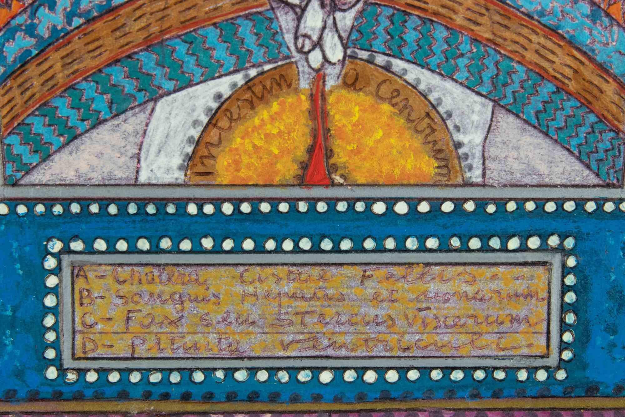Uomo e universo - Dipinto a olio di Mino Meno - Anni '70 in vendita 2