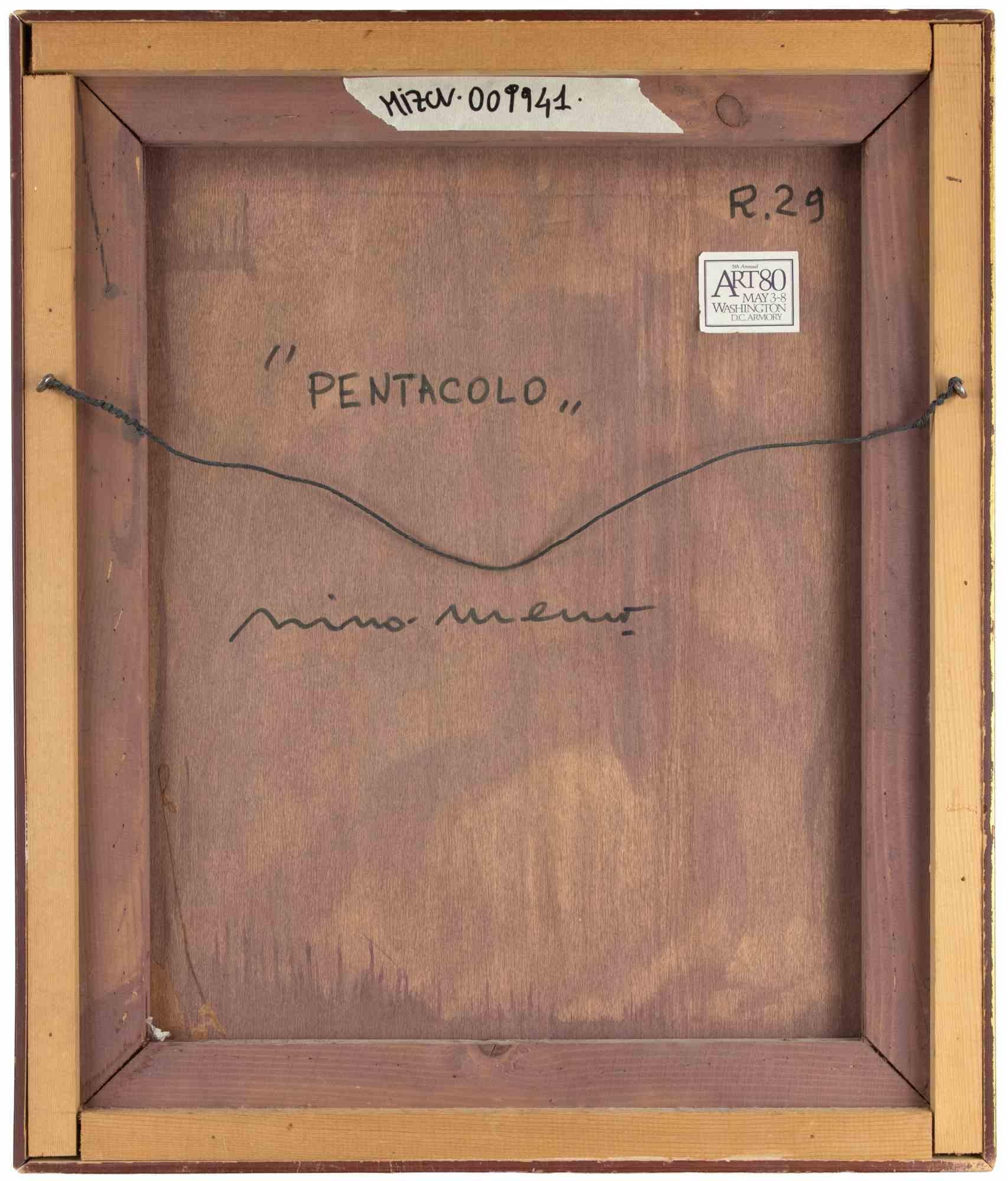 Pentacolo - Dipinto a olio di Mino Meno - Anni '70 in vendita 3