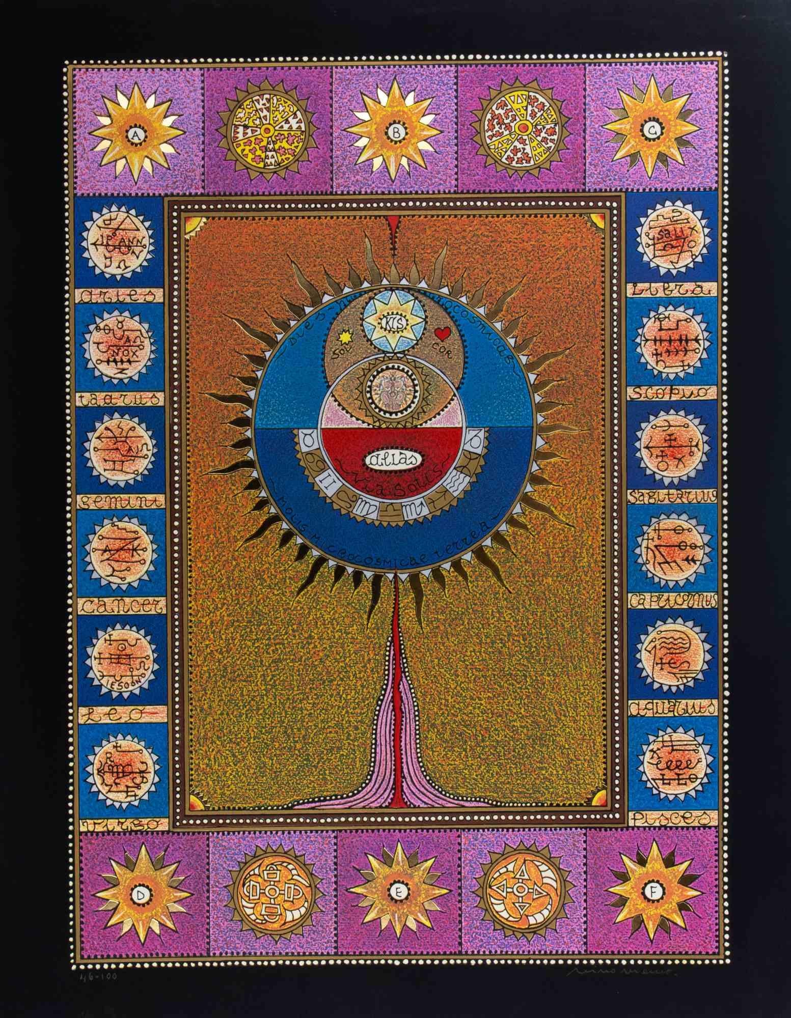 Esoteric Composition - Screenprint by Mino Meno - 1980s