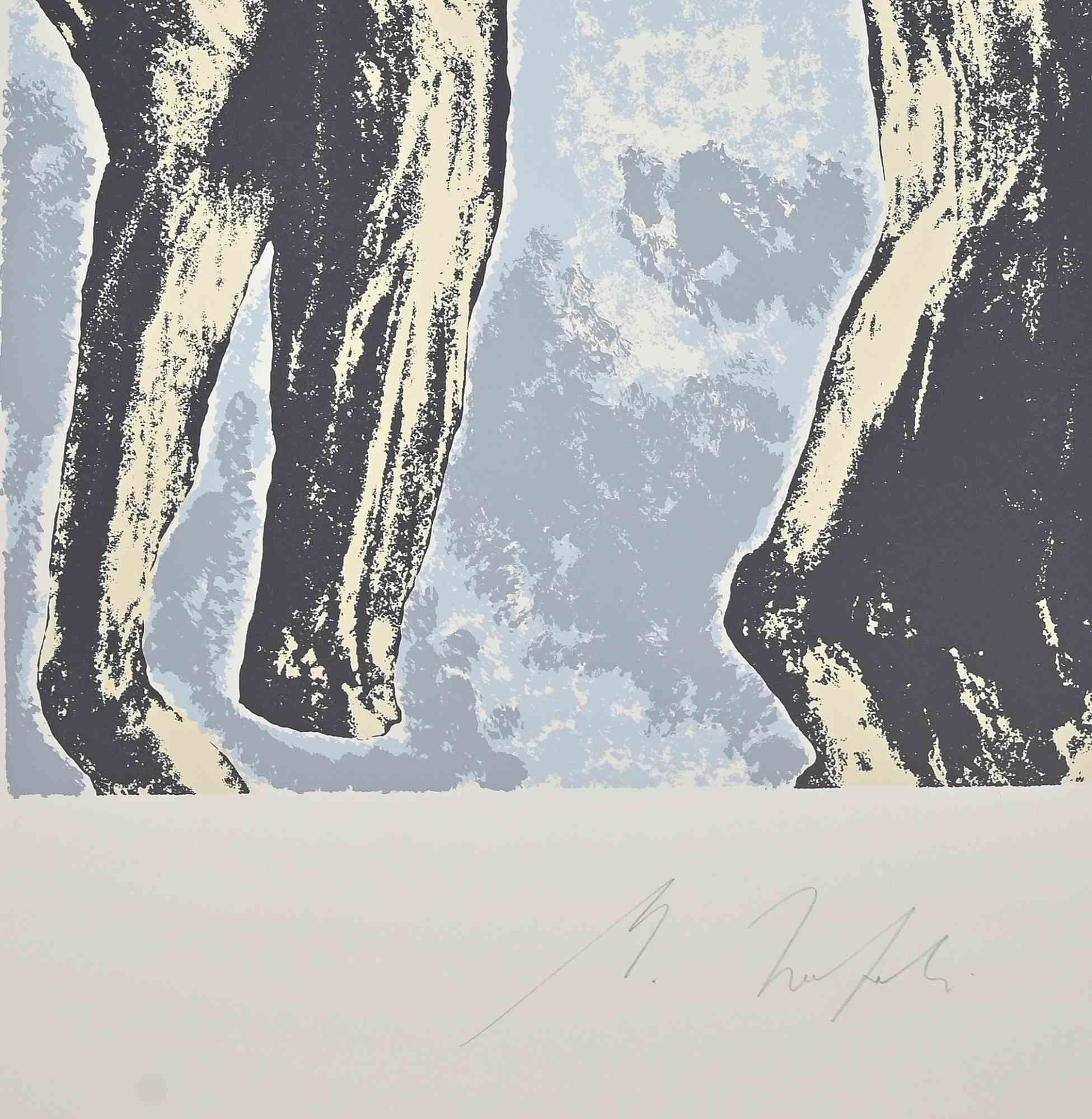 Composition is a  Lithograph realized by Mino Trafeli in 1980s. 

Edition 16/50.

Hand signed.

Good conditions.

 

Mino Trafeli (Volterra, December 29, 1922 - Volterra, August 9, 2018) was an Italian sculptor and partisan.
Fundamental to his