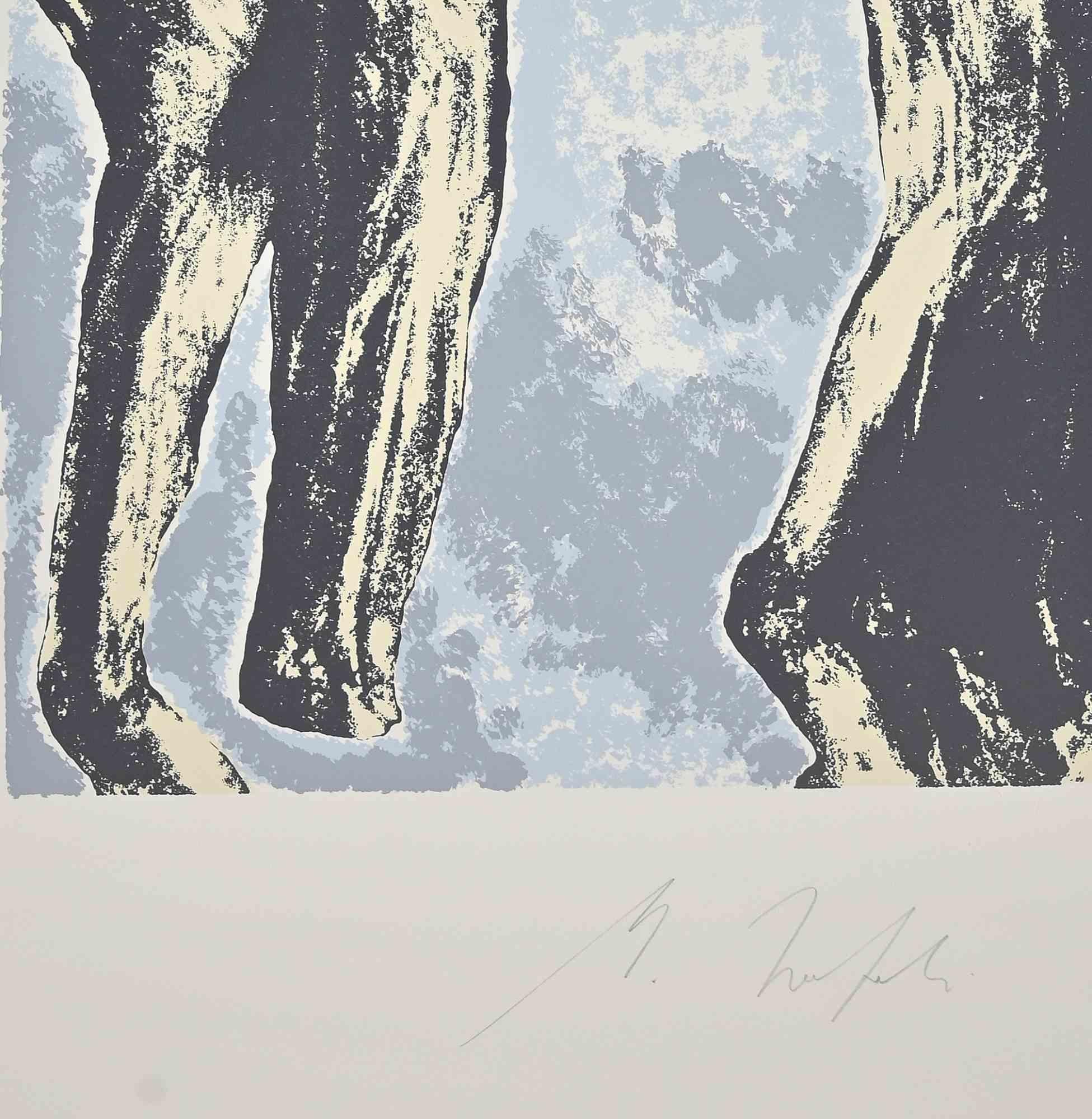 Komposition – Lithographie von Mino Trafeli – 1980er Jahre im Angebot 1
