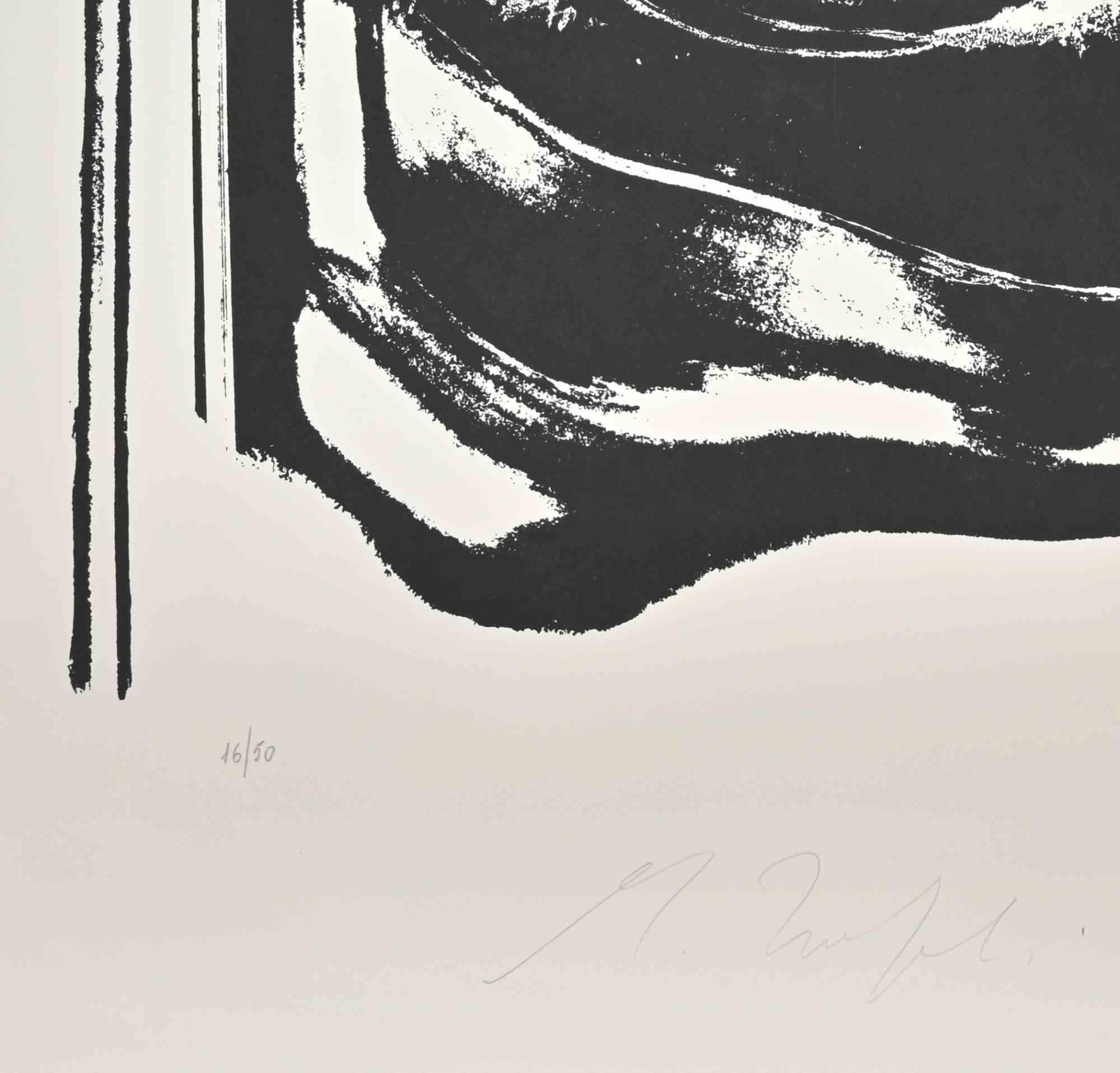 Komposition – Lithographie von Mino Trafeli – 1980er Jahre im Angebot 1